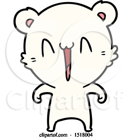 Happy Polar Bear Cartoon by lineartestpilot