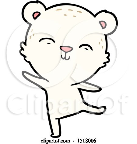 Happy Cartoon Polar Bear Dancing by lineartestpilot