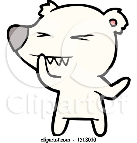 Angry Polar Bear Cartoon Thinking by lineartestpilot