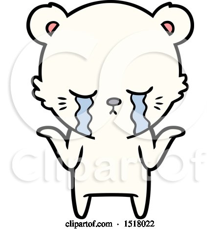 Crying Cartoon Polar Bear Shrugging Shoulders by lineartestpilot