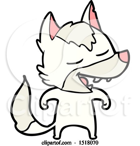 Cartoon Wolf Laughing by lineartestpilot