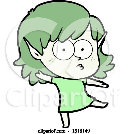 Cartoon Elf Girl Dancing by lineartestpilot