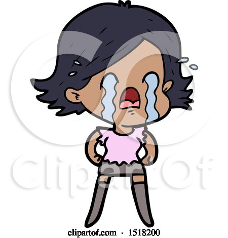 Cartoon Woman Crying by lineartestpilot