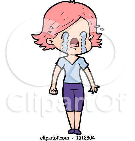 Cartoon Woman Crying by lineartestpilot