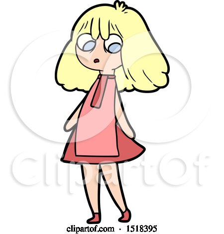 Cartoon Girl in Dress by lineartestpilot