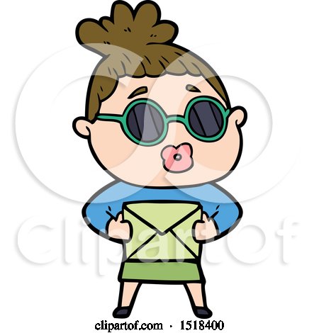 Cartoon Woman Wearing Sunglasses by lineartestpilot