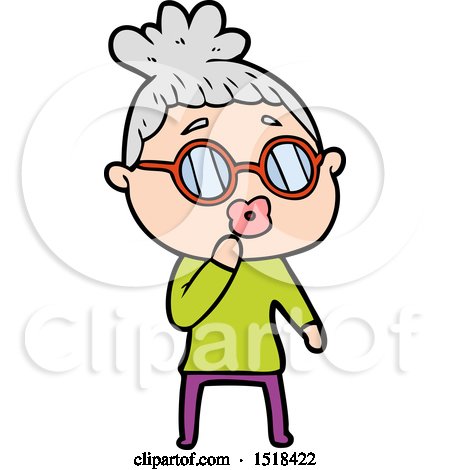 Cartoon Woman Wearing Spectacles by lineartestpilot