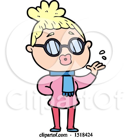 Cartoon Woman Wearing Spectacles by lineartestpilot