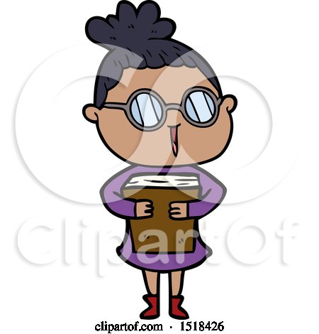 Cartoon Woman Wearing Spectacles by lineartestpilot