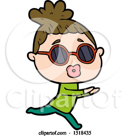 Cartoon Woman Wearing Sunglasses by lineartestpilot