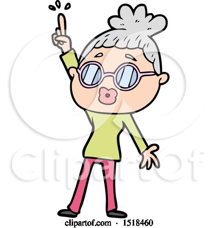 Cartoon Dancing Woman Wearing Spectacles by lineartestpilot