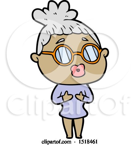 Cartoon Woman Wearing Spectacles by lineartestpilot