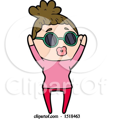 Cartoon Woman Wearing Sunglasses by lineartestpilot