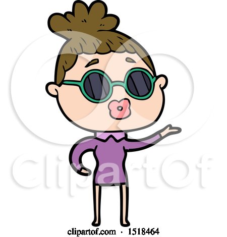 Cartoon Woman Wearing Sunglasses by lineartestpilot