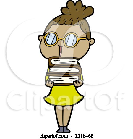 Cartoon Woman Wearing Spectacles by lineartestpilot