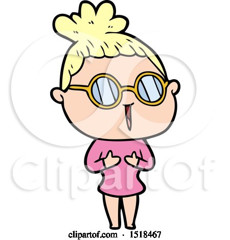 Cartoon Woman Wearing Spectacles by lineartestpilot