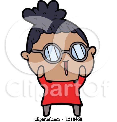 Cartoon Woman Wearing Spectacles by lineartestpilot