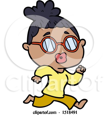 Cartoon Woman Wearing Spectacles by lineartestpilot