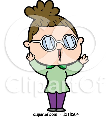 Cartoon Woman Wearing Spectacles by lineartestpilot