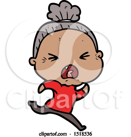 Cartoon Angry Old Woman by lineartestpilot