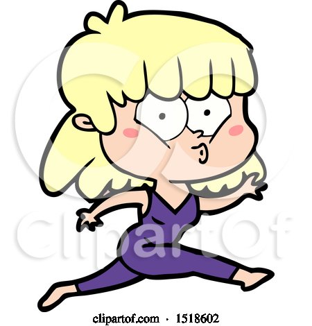 Cartoon Woman Running by lineartestpilot