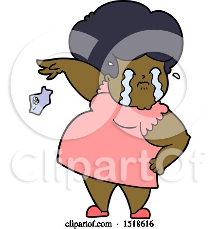 Cartoon Crying Woman Dropping Handkerchief by lineartestpilot