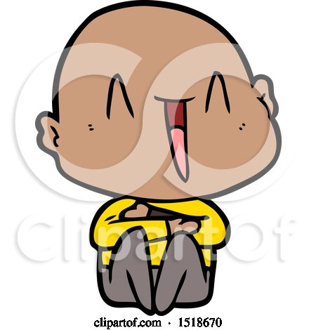 Happy Cartoon Bald Man by lineartestpilot