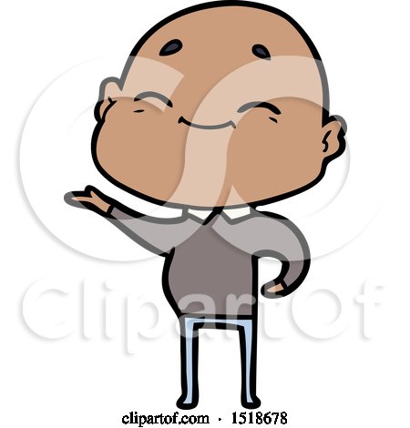 Happy Cartoon Bald Man by lineartestpilot