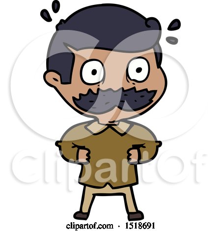 Cartoon Man with Mustache Shocked by lineartestpilot