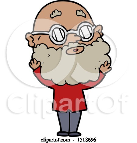 Cartoon Curious Man with Beard and Glasses by lineartestpilot