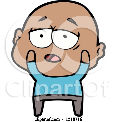 Cartoon Tired Bald Man by lineartestpilot