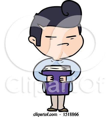 Cartoon Cool Guy with Fashion Hair Cut by lineartestpilot #1518866