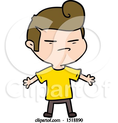 Cartoon Cool Guy with Fashion Hair Cut by lineartestpilot