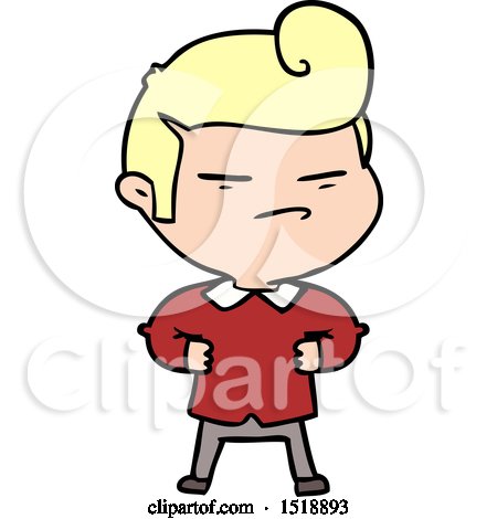 Cartoon Cool Guy with Fashion Hair Cut by lineartestpilot