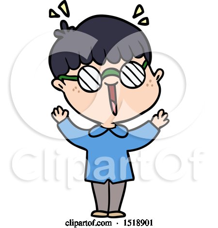 Cartoon Boy Wearing Spectacles by lineartestpilot