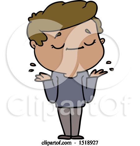 Cartoon Peaceful Man Shrugging by lineartestpilot