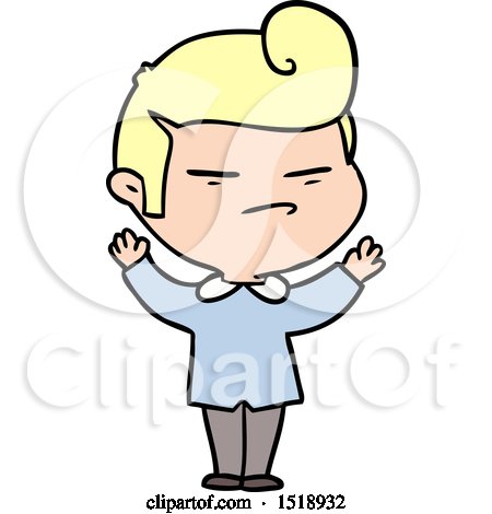 Cartoon Cool Guy with Fashion Hair Cut by lineartestpilot