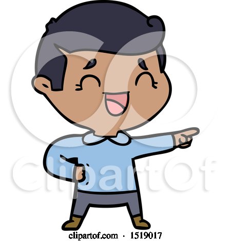 Cartoon Laughing Man Pointing by lineartestpilot