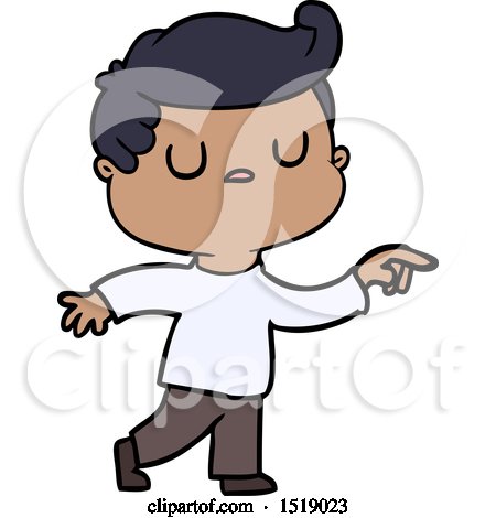 Cartoon Aloof Man Pointing Finger by lineartestpilot