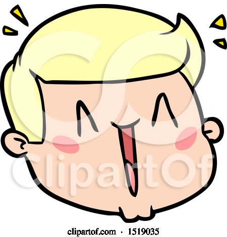 Happy Cartoon Male Face by lineartestpilot