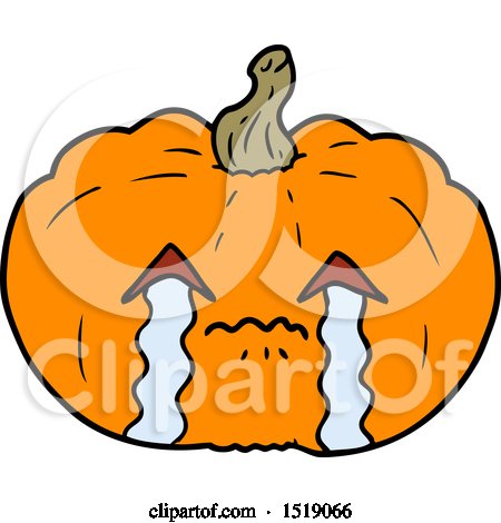 Cartoon Crying Halloween Pumpkin by lineartestpilot