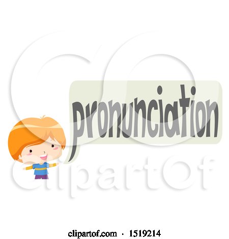 Clipart of a Boy Speaking and Leanring Pronounciation - Royalty Free Vector Illustration by BNP Design Studio