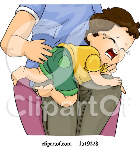 Clipart of a Father Spanking His Son - Royalty Free Vector Illustration by....