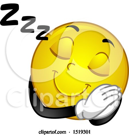 Clipart of a Yellow Smiley Emoji Sleeping - Royalty Free Vector Illustration by BNP Design Studio