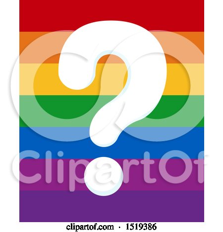 Clipart of a Question Mark over Rainbow Colors - Royalty Free Vector Illustration by BNP Design Studio