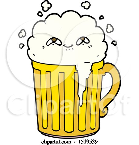 Happy Cartoon Mug of Beer by lineartestpilot