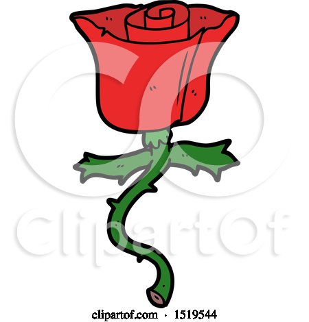 Cartoon Rose with Thorns by lineartestpilot
