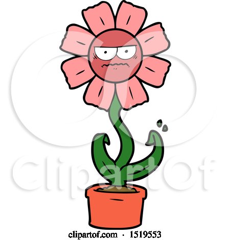 Angry Cartoon Flower by lineartestpilot