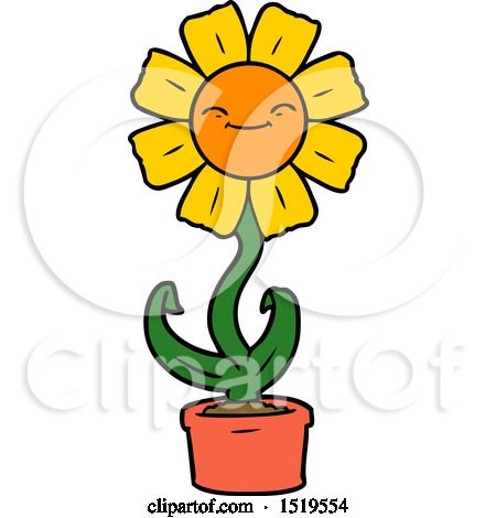 Happy Cartoon Flower by lineartestpilot
