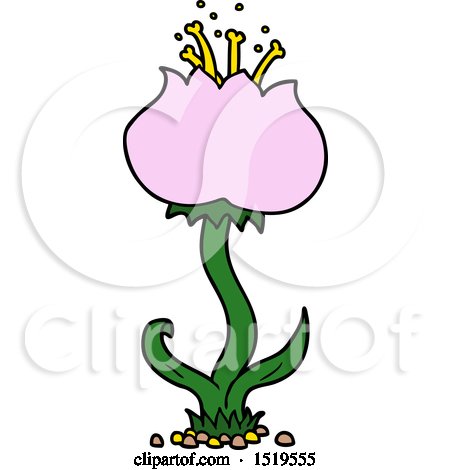 Cartoon Exotic Flower by lineartestpilot